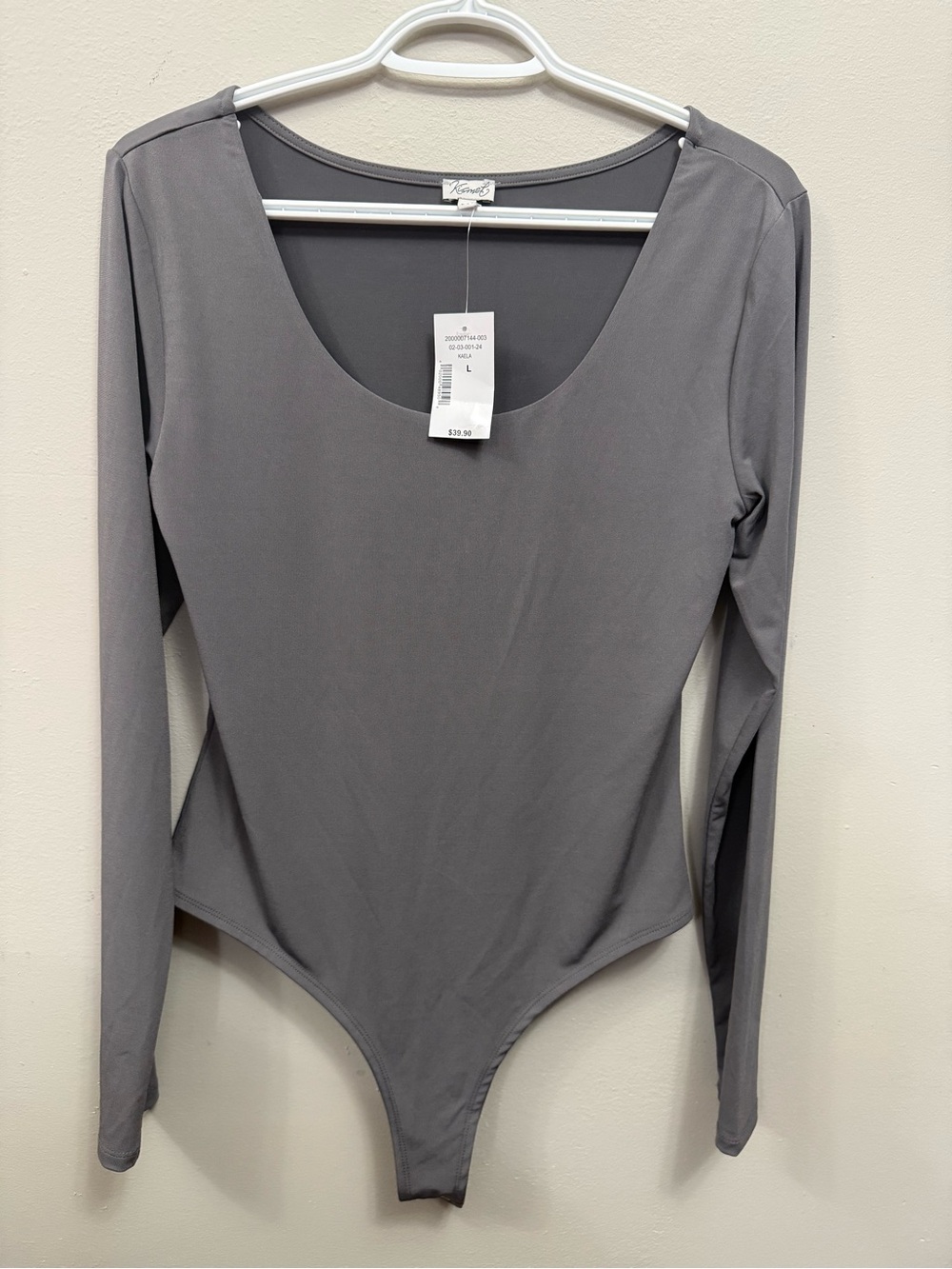 NWT Kismet Scoop Neck Long Sleeve Bodysuit - Gray